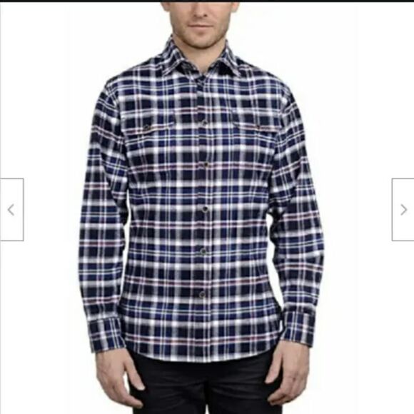 JACHS Thick, heavy %100 cotton twill plaid button down - Picture 1 of 9
